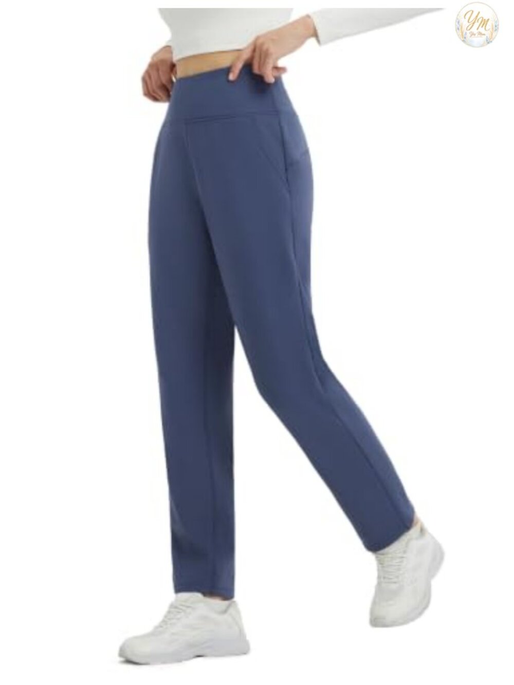Fleece Lined Thermal Water Resistant Pants, High Rise Tapered Leg with Pockets